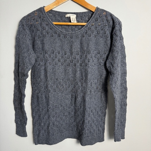 DKNY Jeans Women's Gray Knit Long Sleeve Lightweight Sweater Size Medium - Picture 1 of 8
